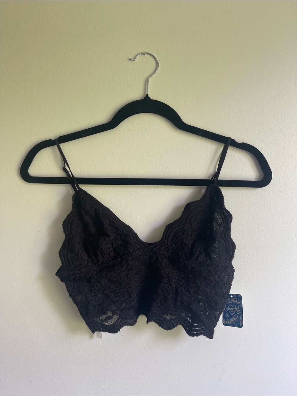 Free People Black Lace Bandeau Bralette